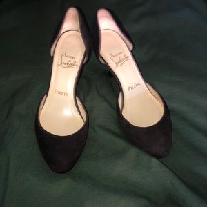 Louboutin brown suede shoes